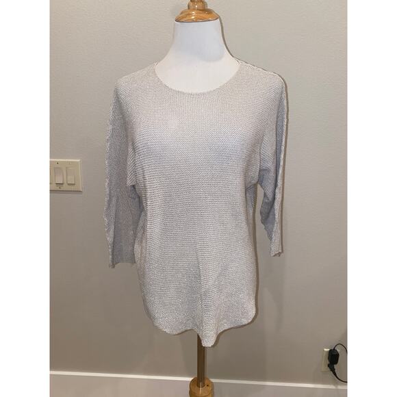 Zadig and Voltaire Sweater Top Open Knit Silver Size Small - Picture 1 of 5